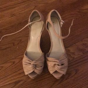 Nine West Nude Platform Wedge Sandals women’s 6.5